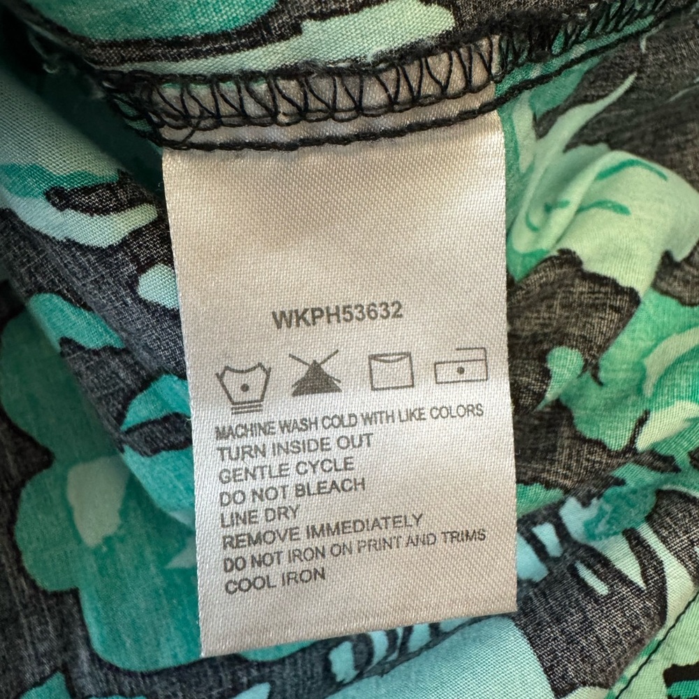 Rock 47 By Wrangler Women’s XXL Teal Black Floral Pearl Snap Top Bling‎ Cowgirl - Picture 6 of 8